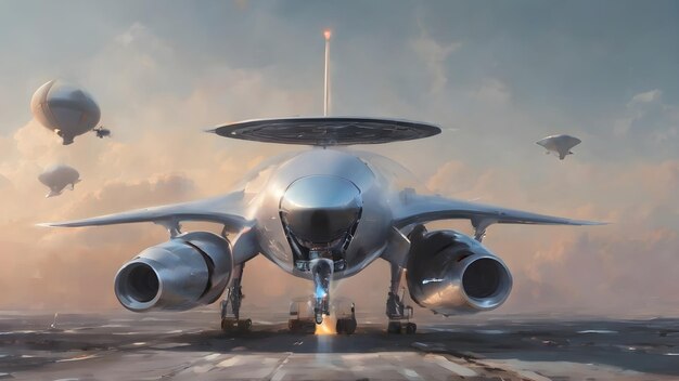 Photo future aircraft background very cool