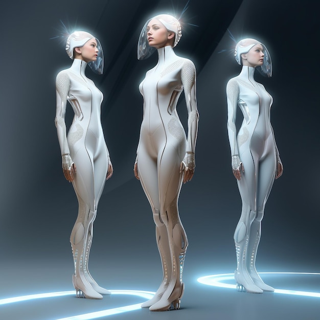 写真 未来の人工知能 女性ロボットモデルデザイン