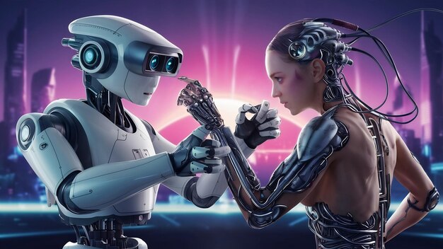 Future artificial intelligence robot and cyborg