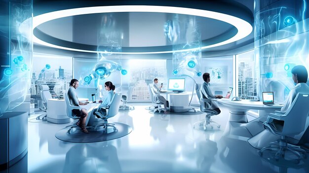 Photo future billboard landscape office medical