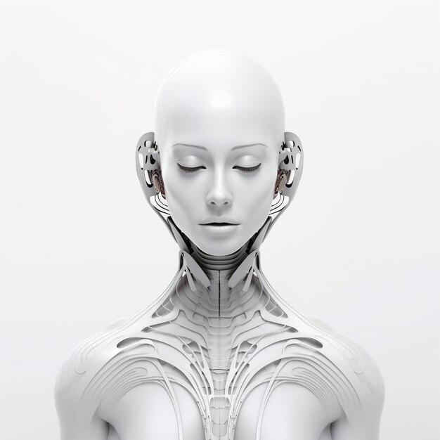 Photo future femme artistic portraits of futuristic female cyborgs and ai entities