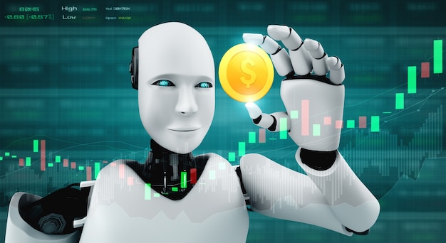 Future financial investment technology controlled by AI robot using machine learning