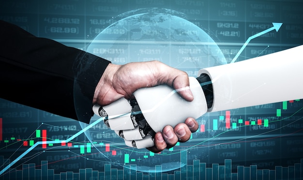 Futura tecnologia finanziaria controllata dal robot ai utilizzando l'apprendimento automatico