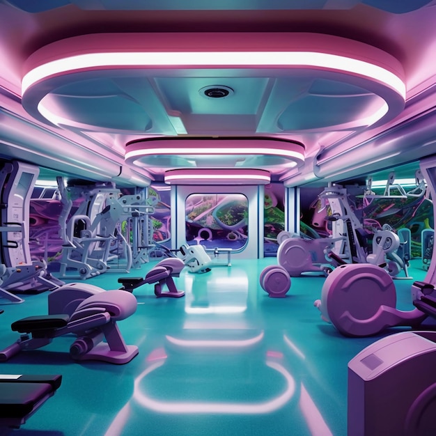 Future Fitness Hub kleurrijk rijk van fitness