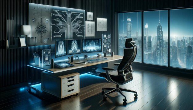 Future Forward Sleek and Innovative TechnologyInspired Workspace