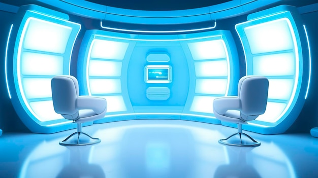 The Future of Game Shows A Simple Modern Setting with Two Chairs and a Whole Lot of Fun AI Generative