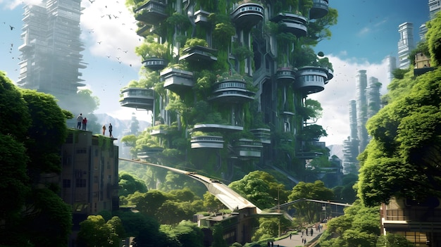 The future green city ecofriendly concept