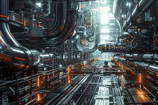 Future industries 3D images industrial technology concept