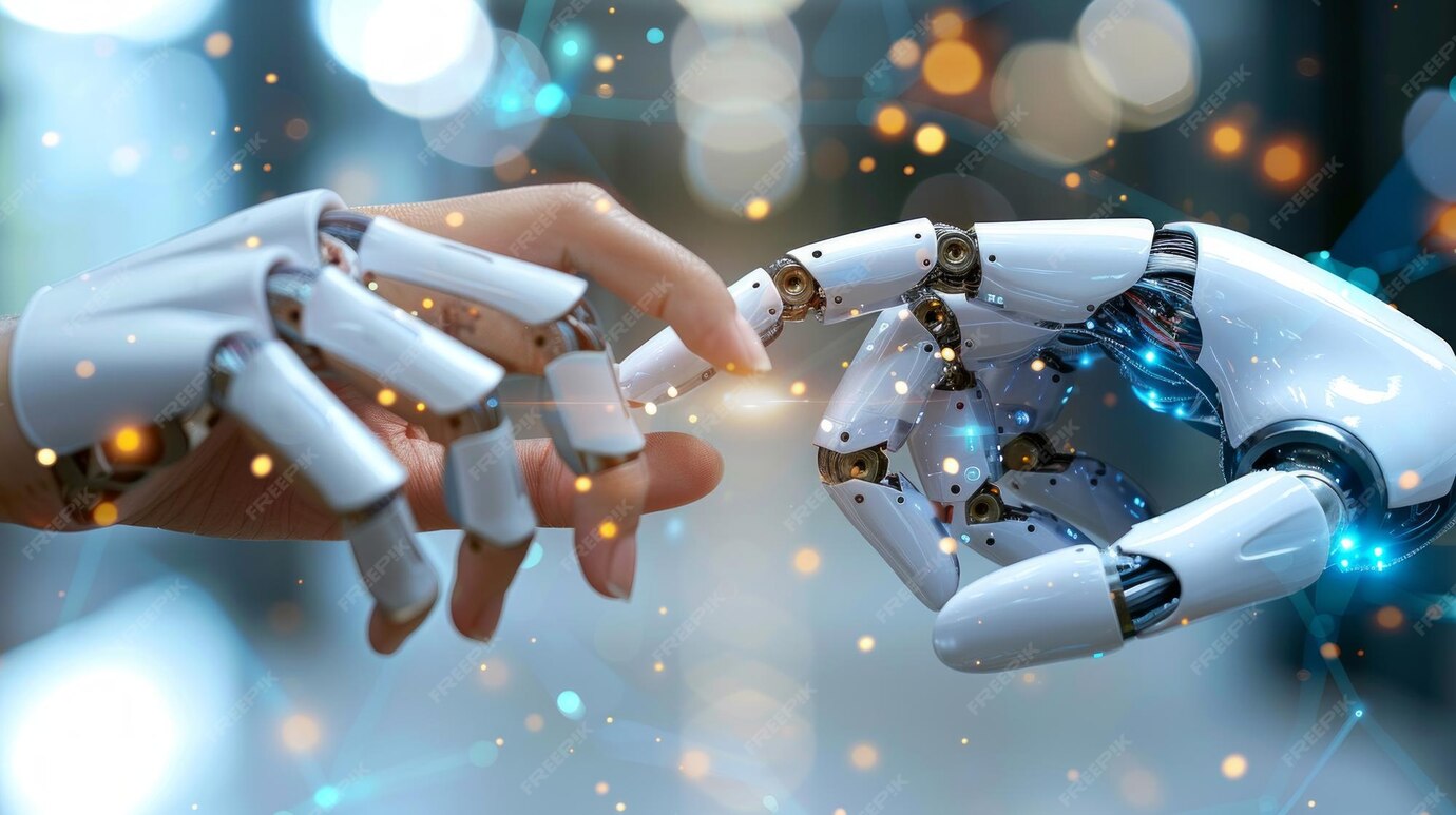 Premium Photo | Future interface of global virtual networks and robots ...