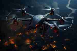 Photo the future of military surveillance advanced drones generative by ai