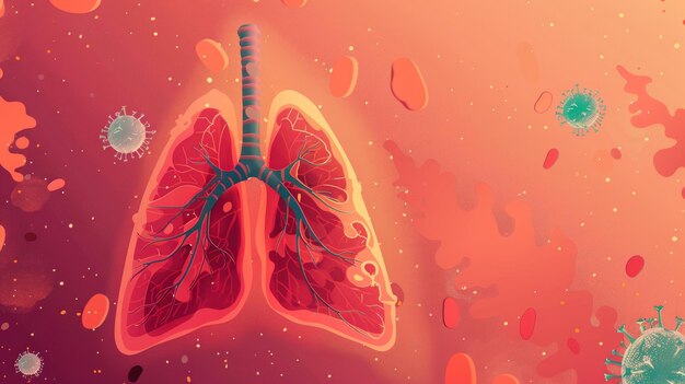 未来のテクノロジー 肺臓器スキャンコンセプト