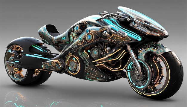 미래의 네오 사이버 오토바이
