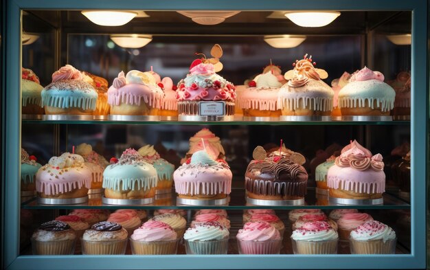 Foto futuro della presentazione della pasticceria ai generativa