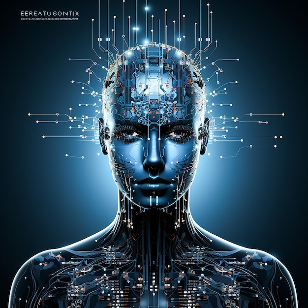 a future of possibilities the futuristic cyborg human modified with digital technology Generated AI