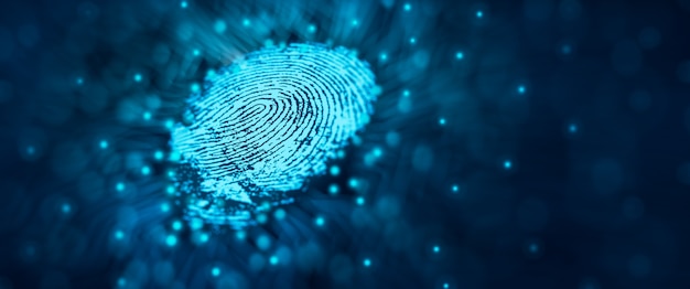 Future security technology Fingerprint scan provides security access Fingerprint Security Concept