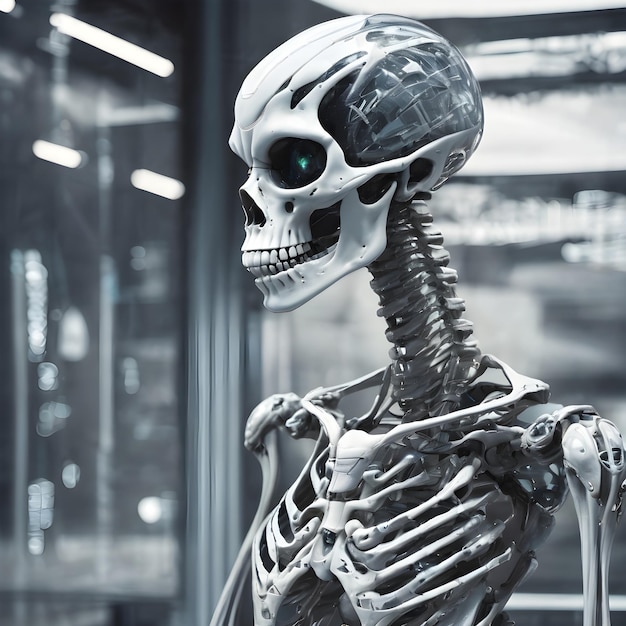 Future Skeleton Alien Skeleton Background