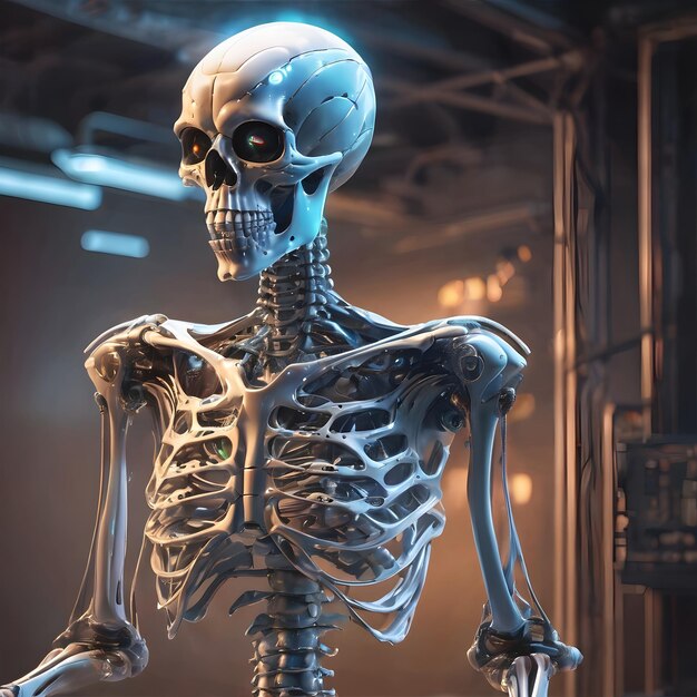 Future Skeleton Alien Skeleton Background