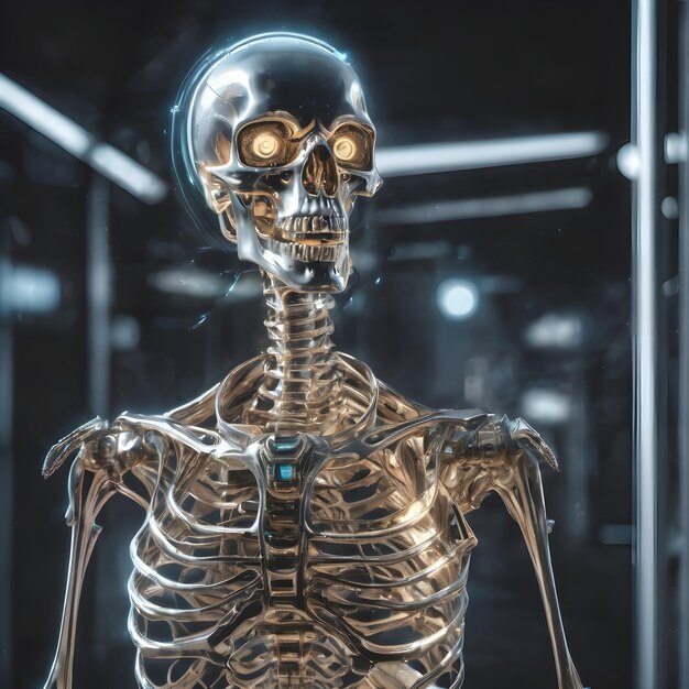 Future Skeleton Alien Skeleton Background