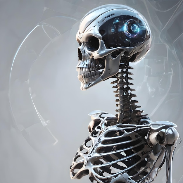 Future Skeleton Alien Skeleton Background