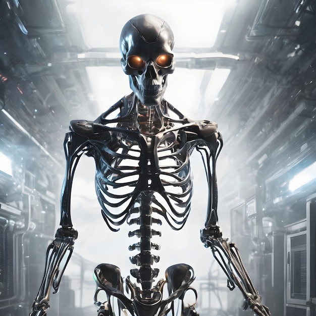 Future Skeleton Alien Skeleton Background