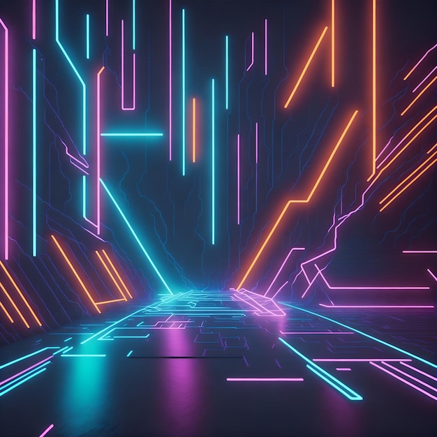 Future Technology sci fi room background