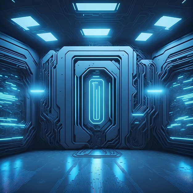 Future Technology sci fi room background