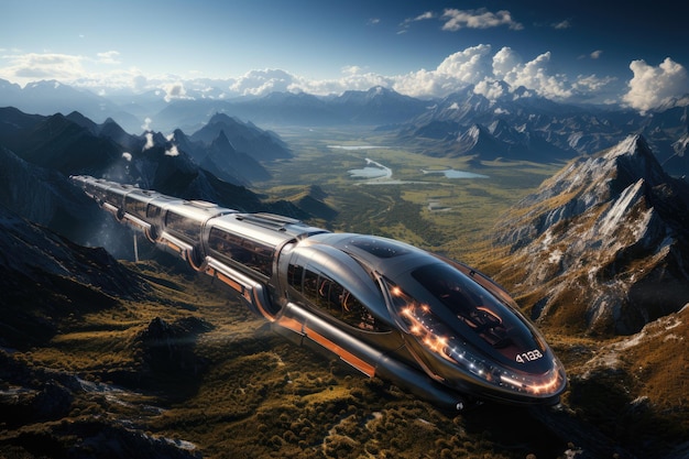 Photo future of travel space tourism train