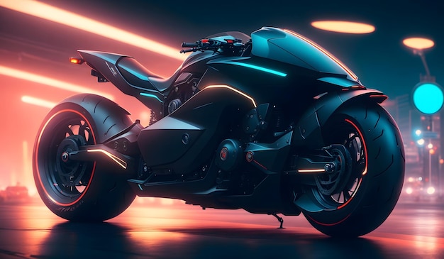 Future unique motorcycle concept illustration Generative AI