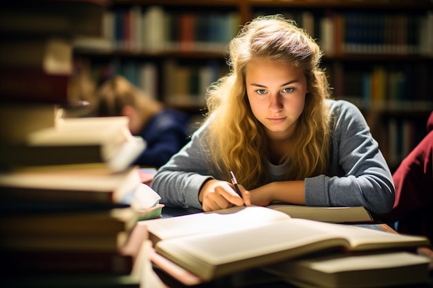 Foto il futuro al lavoro dedizione in ogni pagina girata