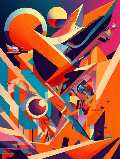 Futurism colorful art