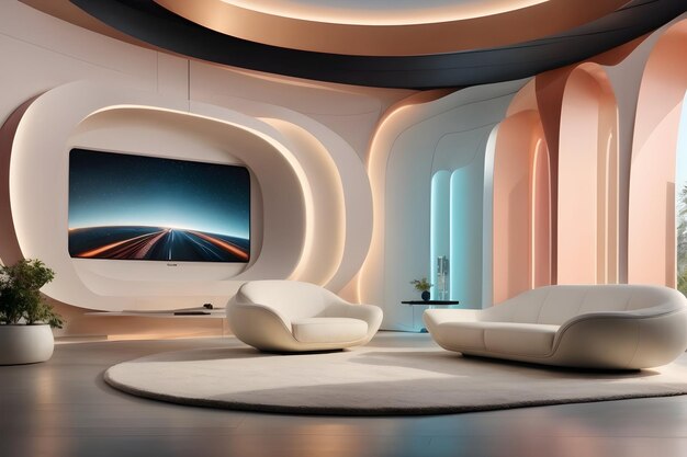 Futurism living room wallpaper futuristic living space background modern interior design wallpaper