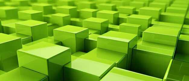 Photo futuristic 3d cube structure in vibrant green offering a fresh perspective on digital art