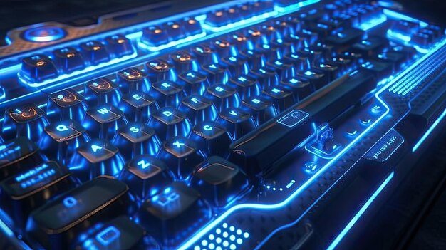 A futuristic 3D keyboard enhances typing efficiency