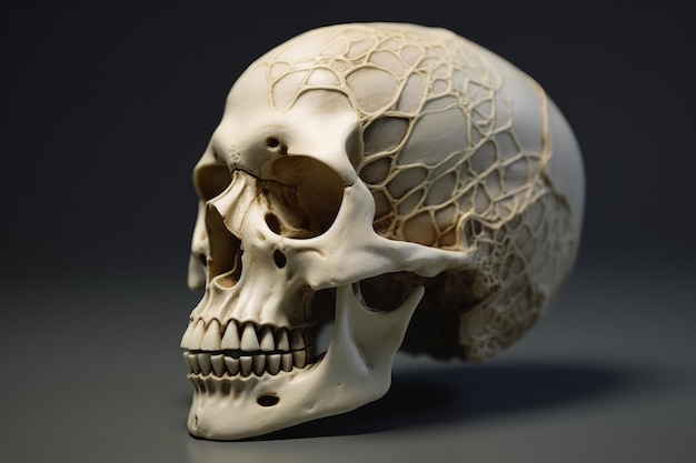 Futuristic 3D Printed Skull Concept Generative AI