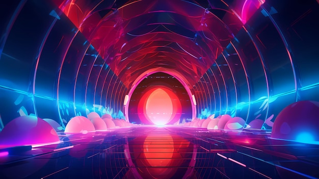 futuristic abstract background with vibrant colors and geometric shapes