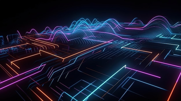 A Futuristic Abstract NeonBackground Generative AI