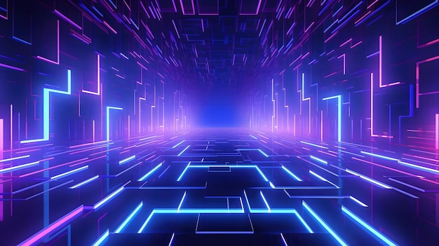 未来的な抽象的なトンネル背景 3 d イラスト 3 d レンダリング生成 AI AI 生成