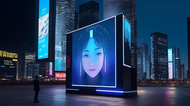 futuristic ads display screens