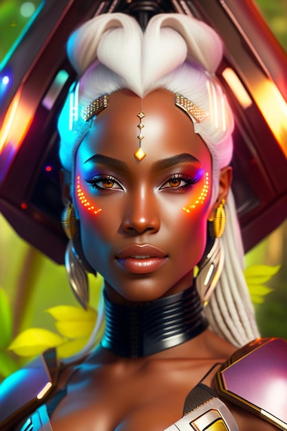 Futuristic African tribe woman