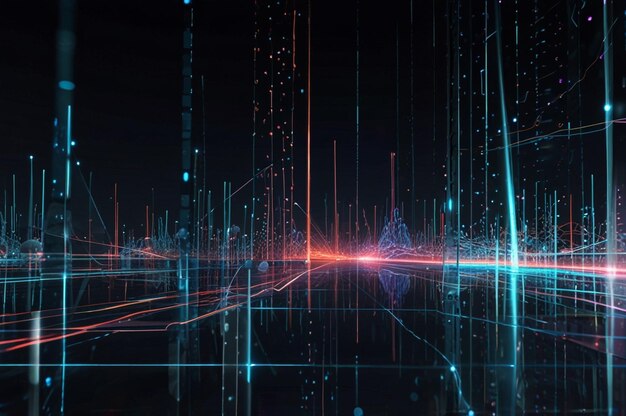 futuristic ai background with neural network visuals and light effects