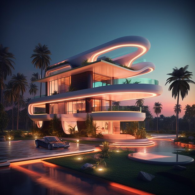 Futuristic architecture villas amazing architecture house organic architecture house picture AI Generated Art