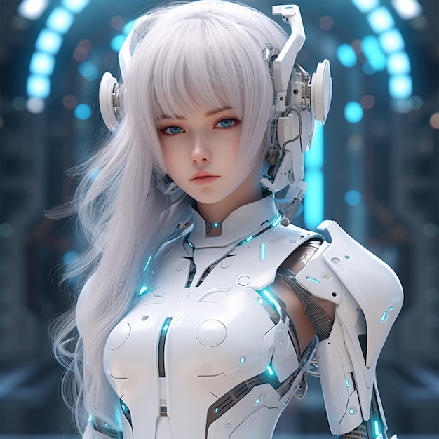 Futuristic artificial intelligence character