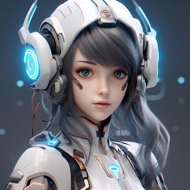 3d render of Mecha robot anime girl AI Generative 30717987 Stock Photo at  Vecteezy