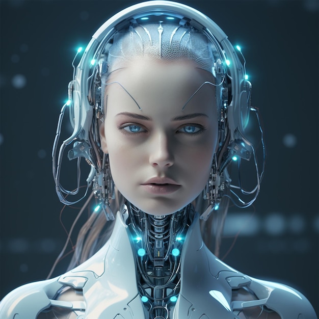 Futuristic artificial intelligence character