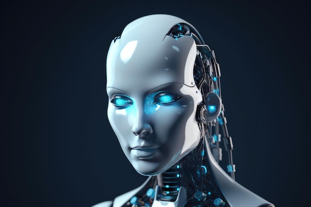 Futuristic artificial intelligence a digital humanoid