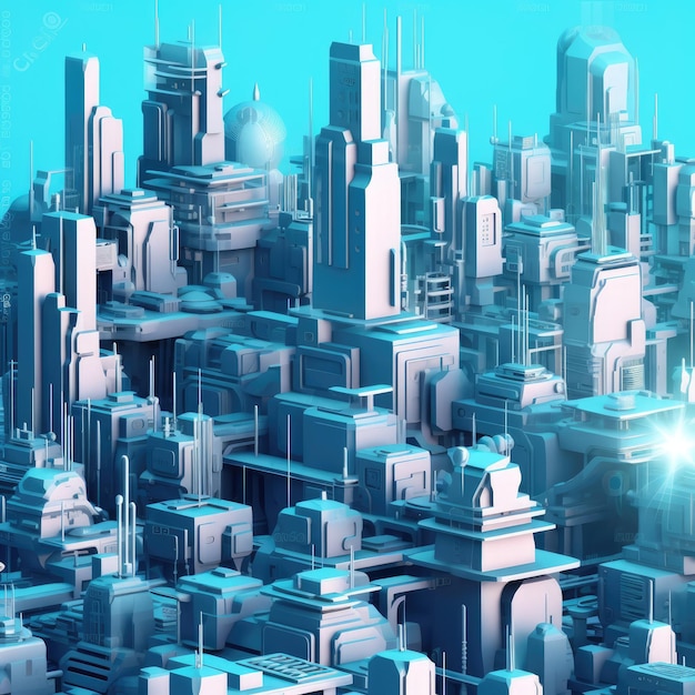 A futuristic background to a construction site