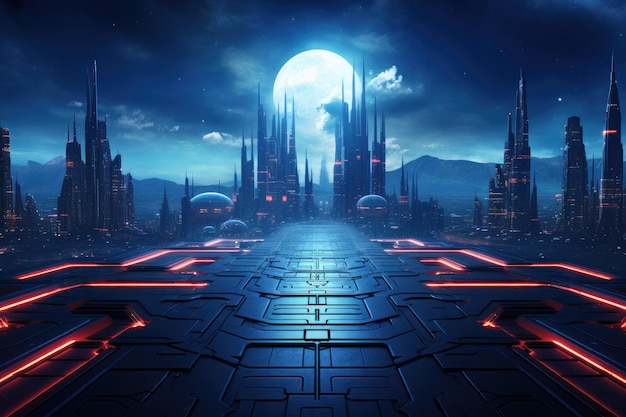 Futuristic background future city space background