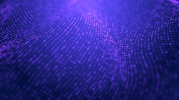 futuristic background of points and lines with a dynamic wave big data abstract background 3d rendering 4k