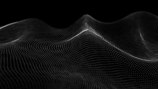 Futuristic background of points and lines with a dynamic wave Big data Abstract background 3d rendering 4k