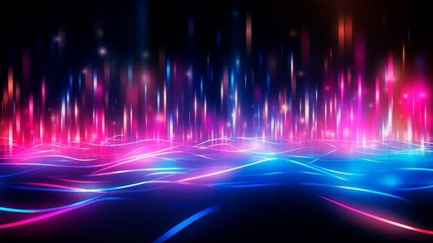 Futuristic background with glowing neon lights